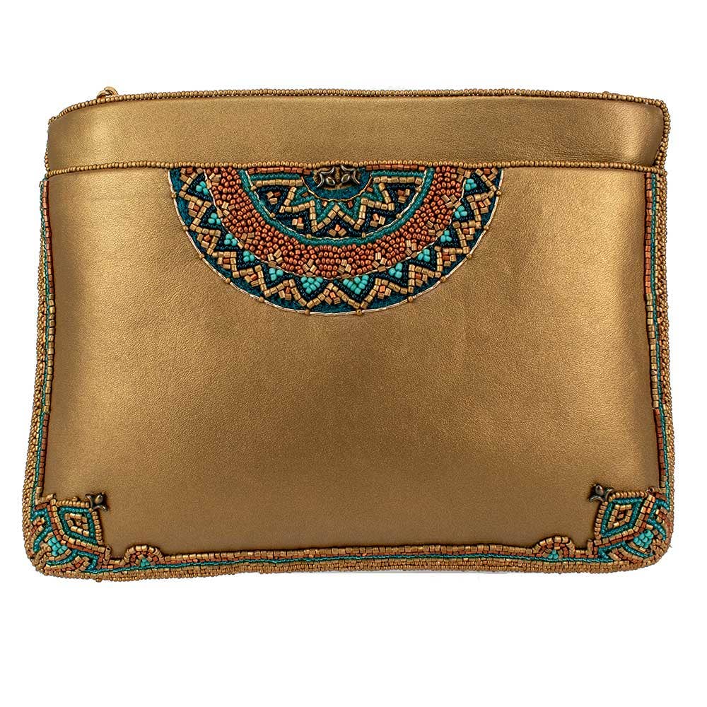 Mary Frances Accessories - New Day Beaded Mosaic Themed Crossbody Leather Handbag