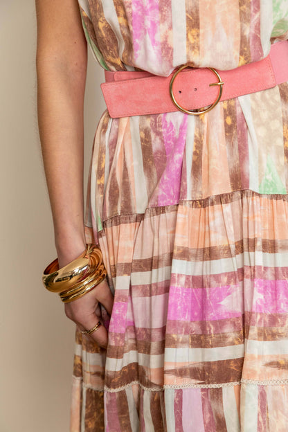 last queen - Mid-length dress with stripe print, washed style
