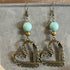 The Primitive Peddler, Inc. - Bronze & Turquoise Heart Earrings