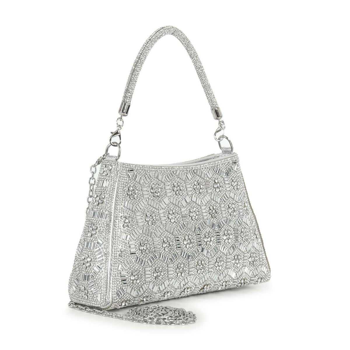 Handbag Express - Dazzling Rhinestone Pattern Hand Tote