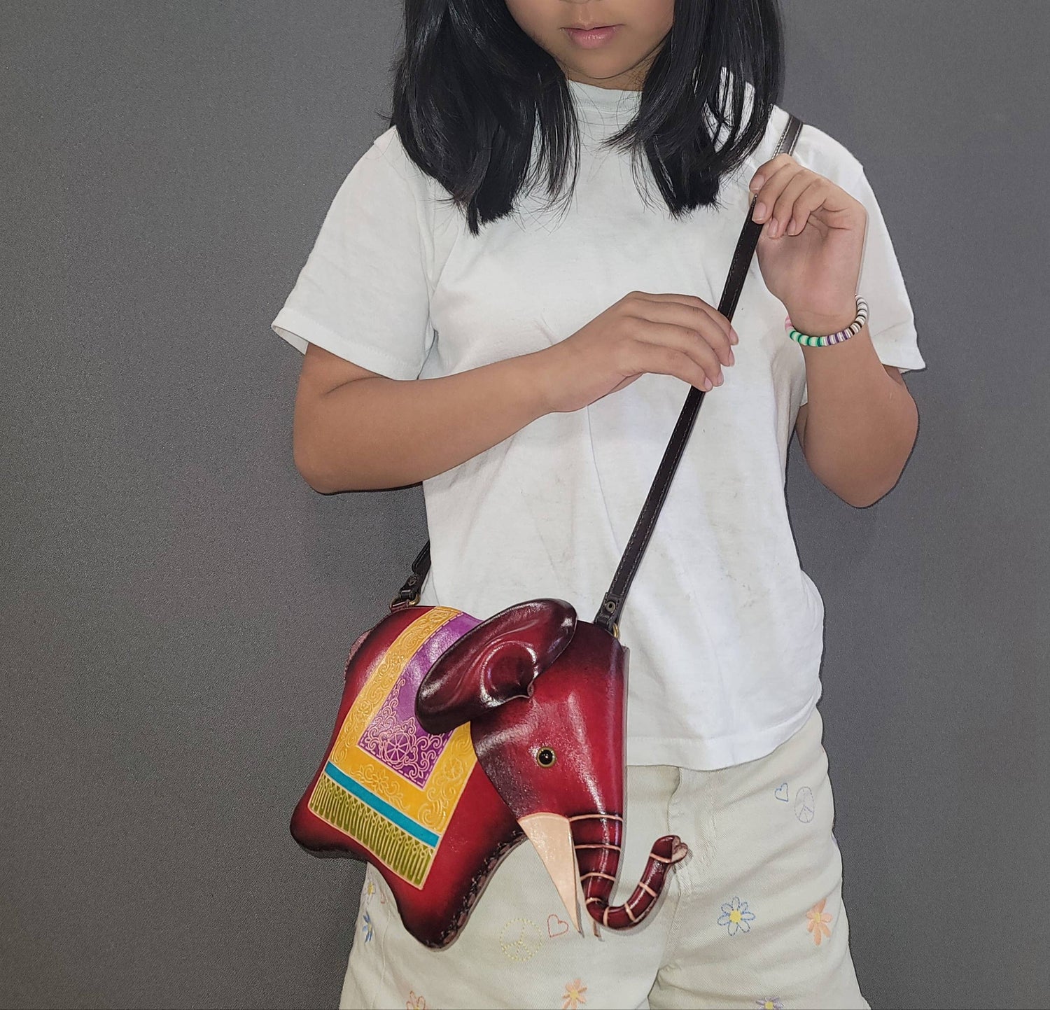 Sunflower Handmade leather inc - Leather Elephant Large Purse crossbody