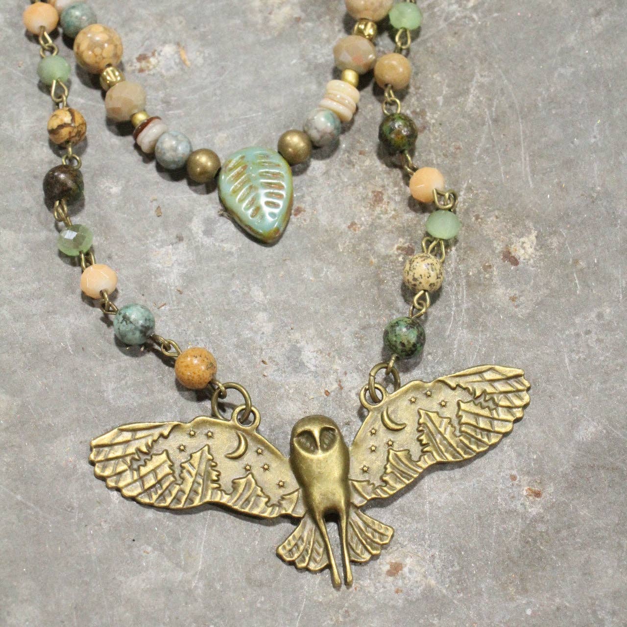 The Primitive Peddler, Inc. - Spread Your Wings Owl Layered Necklace