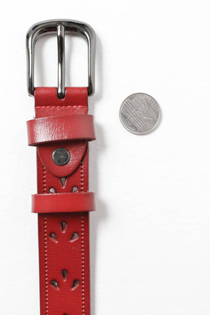 Leto Accessories -  Leather Belt with Petal Design 🌟 – Available in 5 Colors