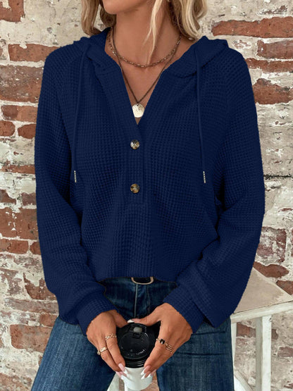 Hope &amp; Sunshine - Button-Front Hooded Sweatshirt