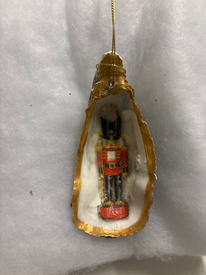 Hand Decoupaged and Painted Oyster Shells