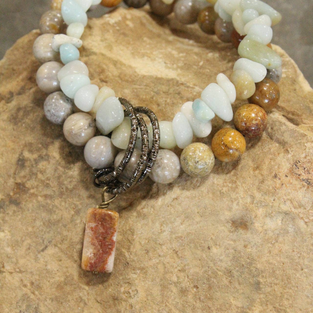 The Primitive Peddler, Inc. - Bohemian Stone &amp; Link Bracelet Set