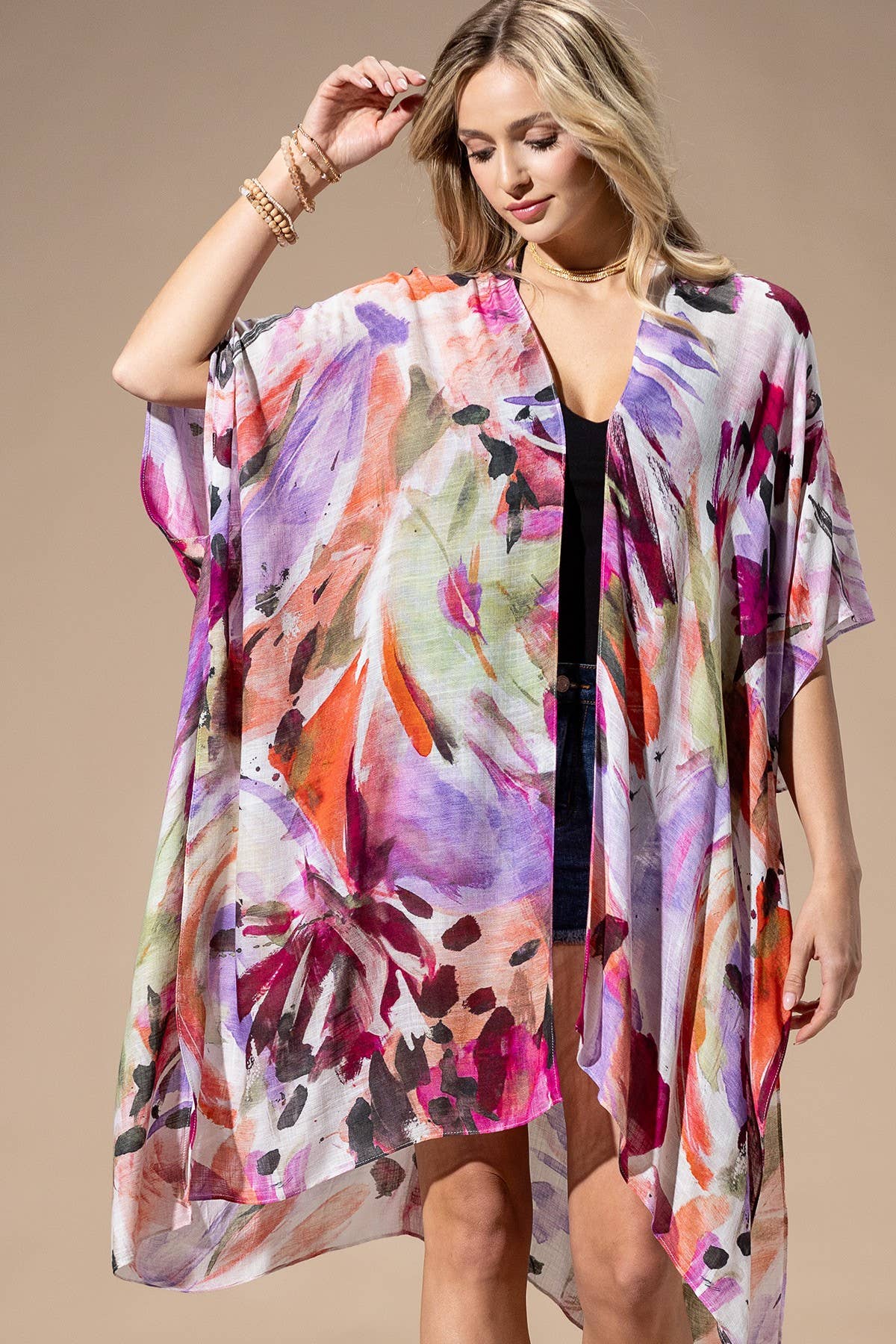 Urbanista - Watercolor Multi Viscose Kimono