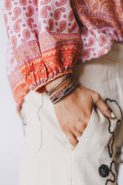 Three Bird Nest - Dusty Horizon Layered Bracelet - Camel