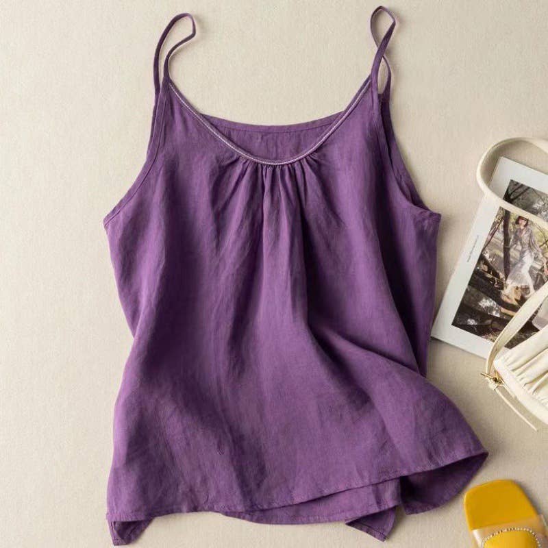 Hope &amp; Sunshine - Cotton Linen Camisole Tank Top