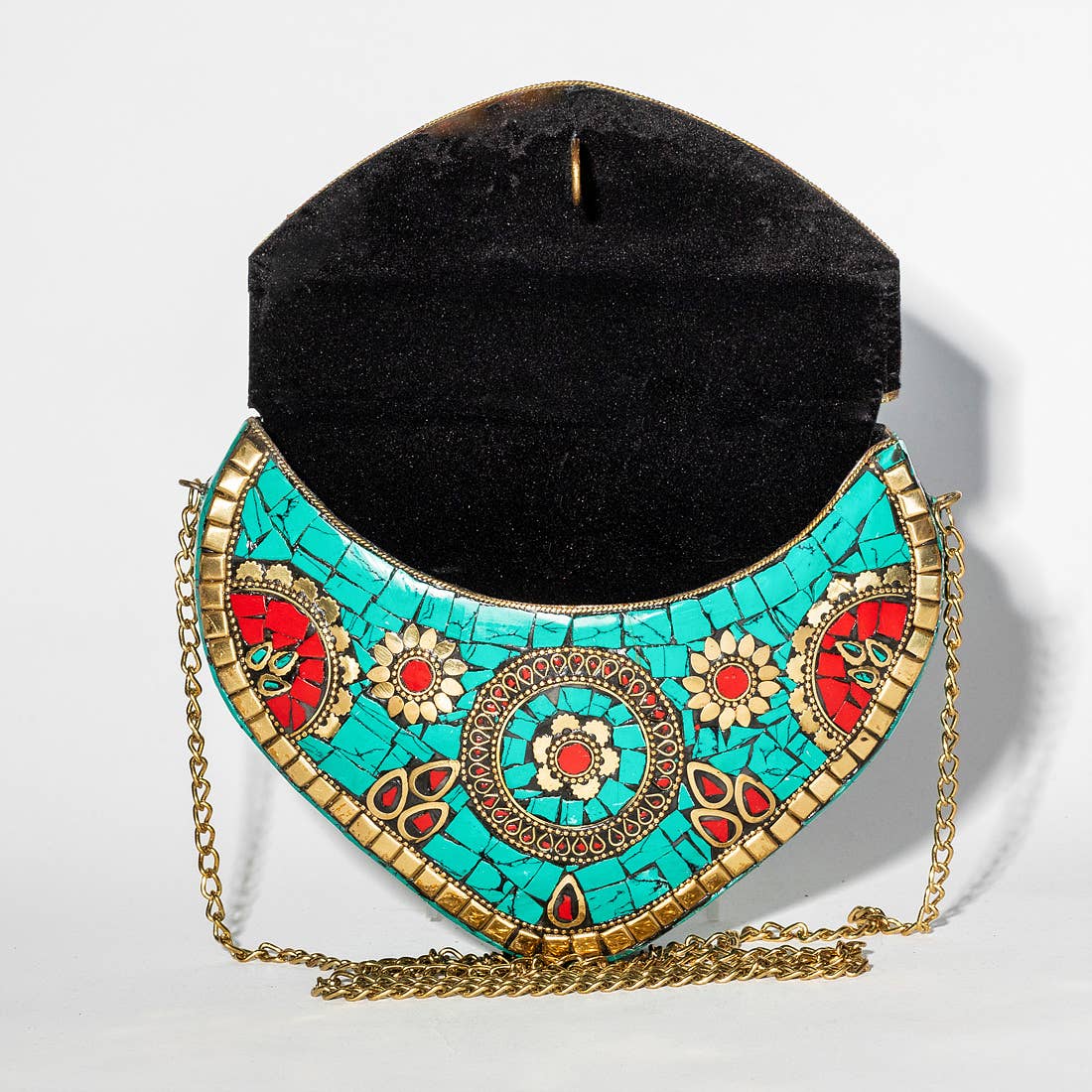 Gypsie Jane - Turquoise vintage metal bag: TURQUOISE / ONESIZE