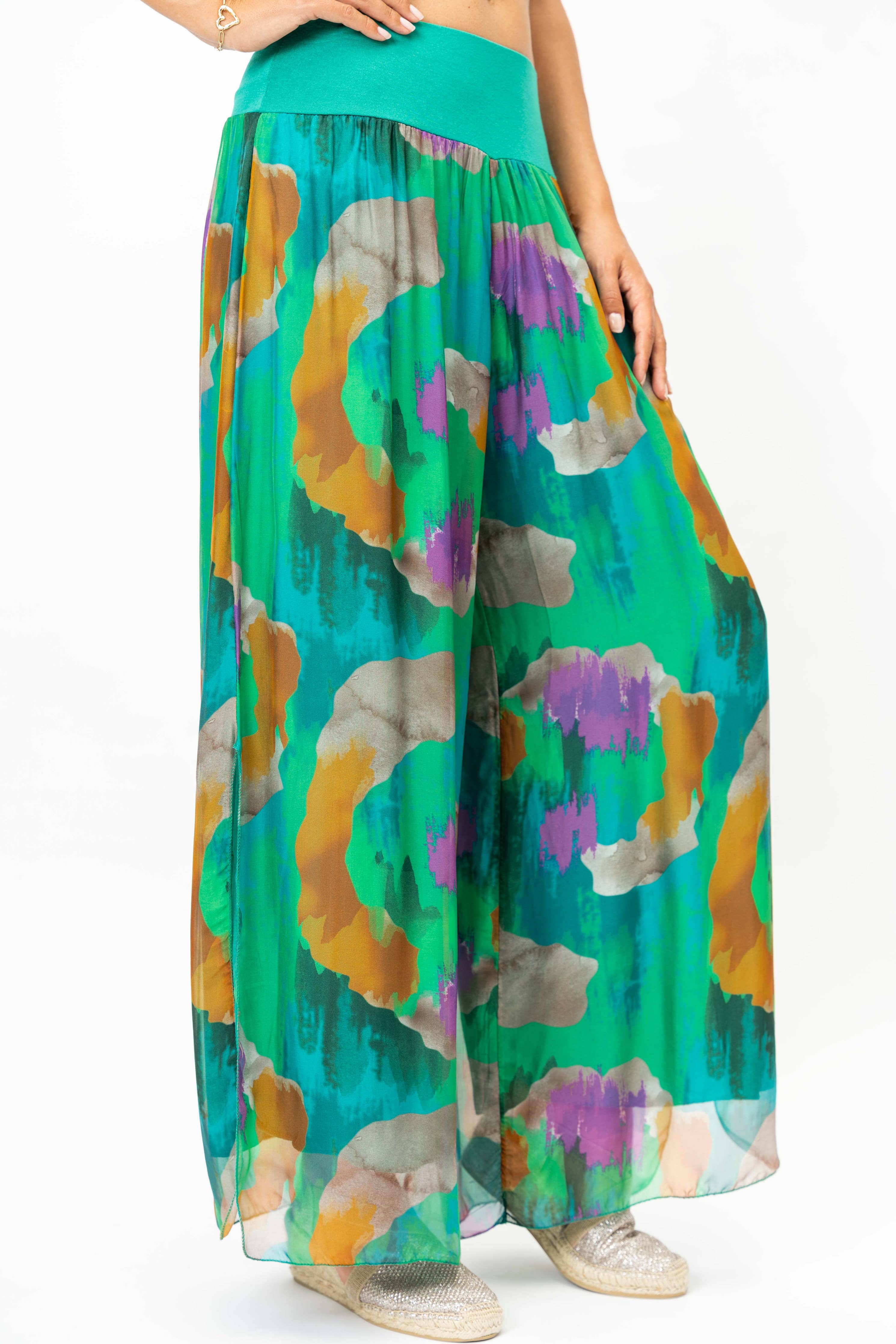 Look Mode Usa - Women printed Silk Pant