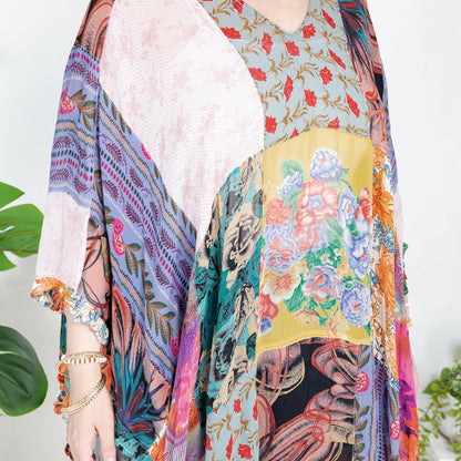  Natural Bohemian: Embroidered Color block Shrug