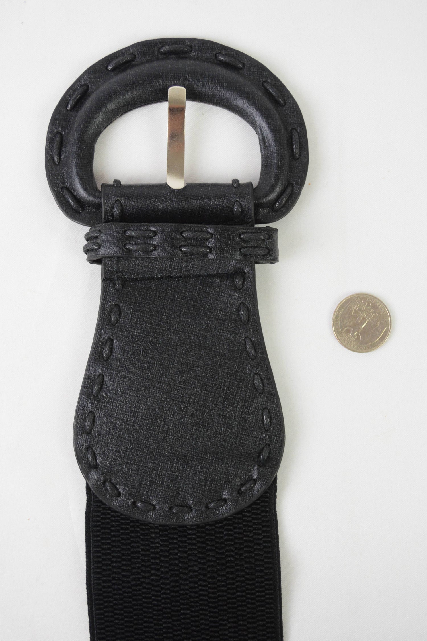 Leto Accessories - Distressed Wide Stitch Elastic Belt - Western Chic Style