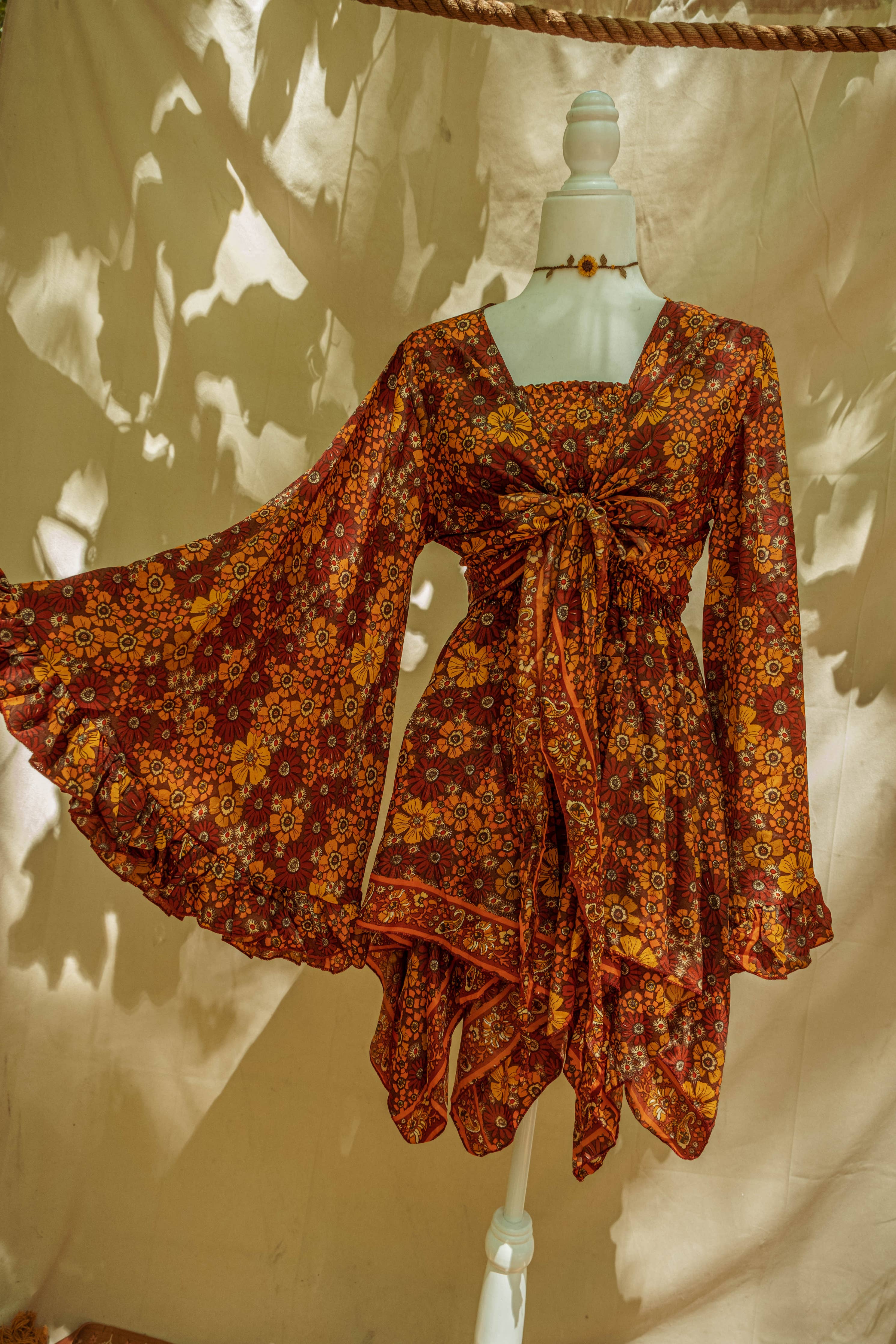 Gardenbelle Shop - Hippie Bohemian Fairy Dress, Elastic Silk Fairy Skirt