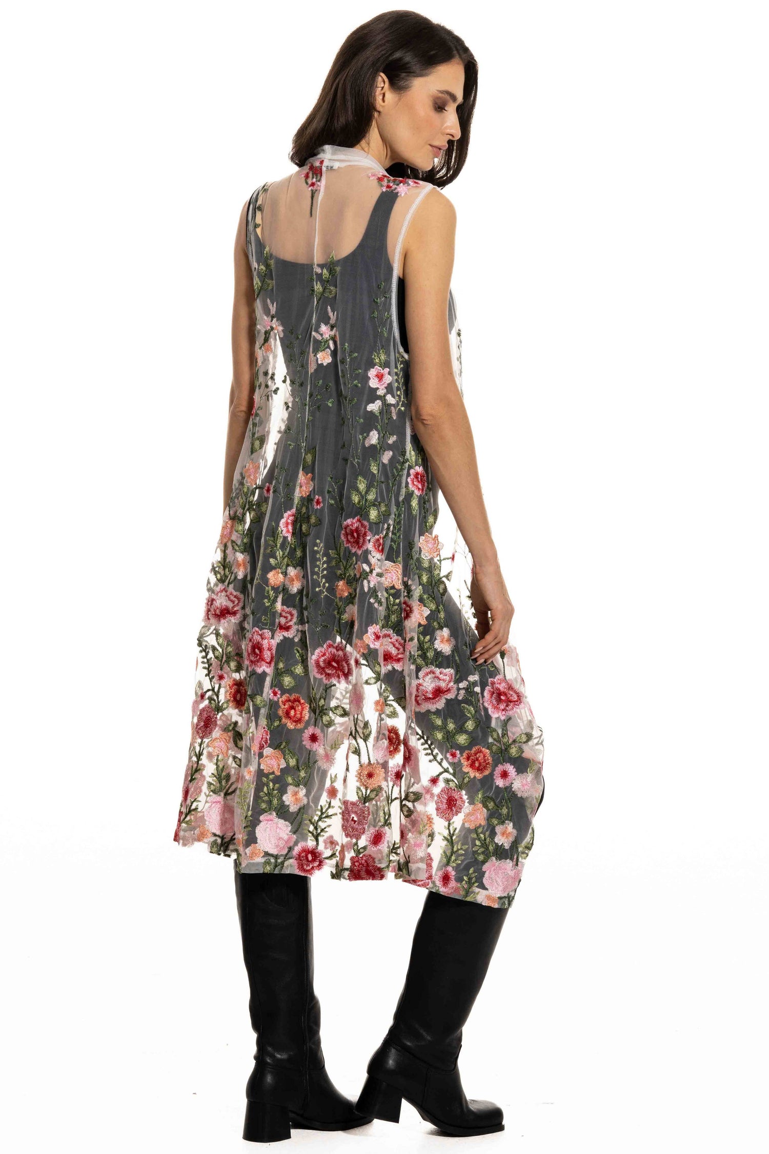 Adore - Floral Embroidered Sheer Vest
