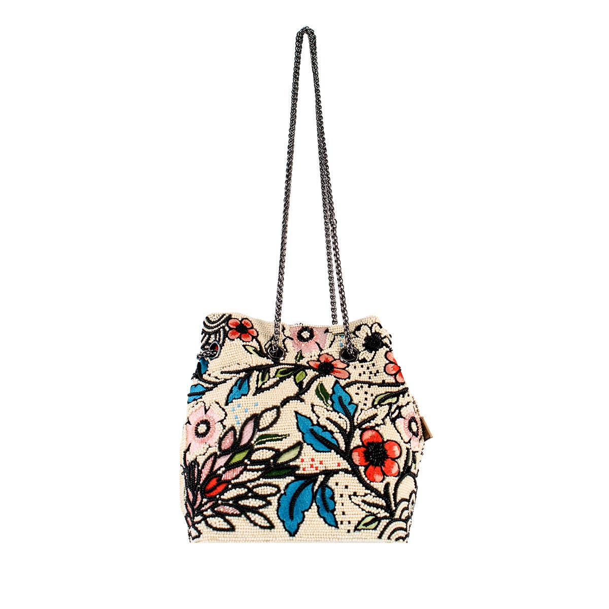 Mary Frances Accessories - Flower Child Crossbody/Shoulder Beaded Mini Bucket Handbag