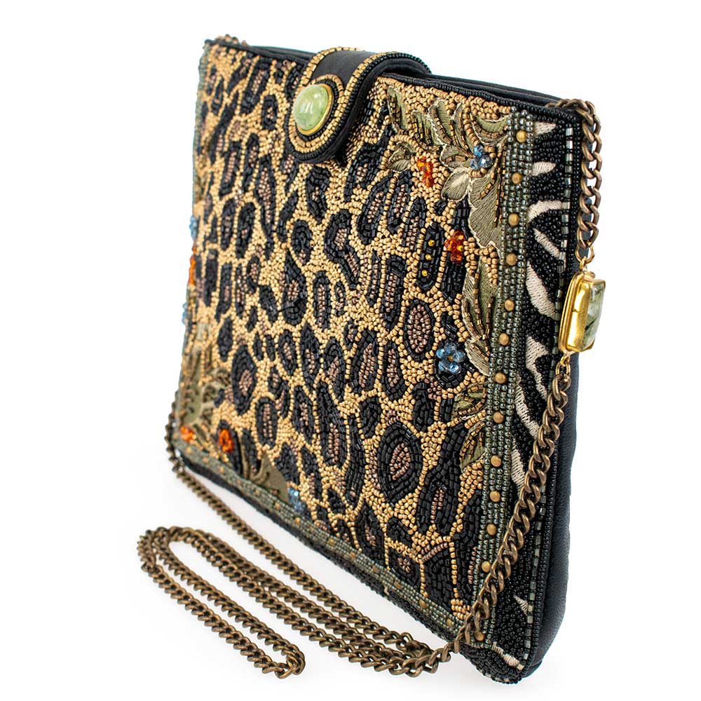 Mary Frances Accessories - Untamed Beaded Animal Print Crossbody Handbag