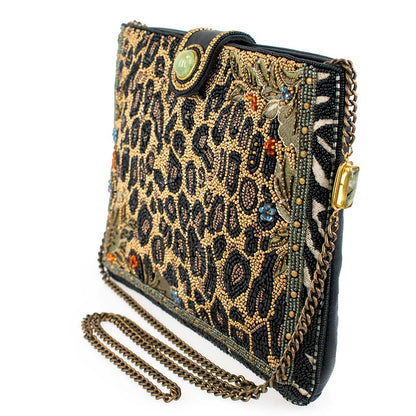 Mary Frances Accessories - Untamed Beaded Animal Print Crossbody Handbag