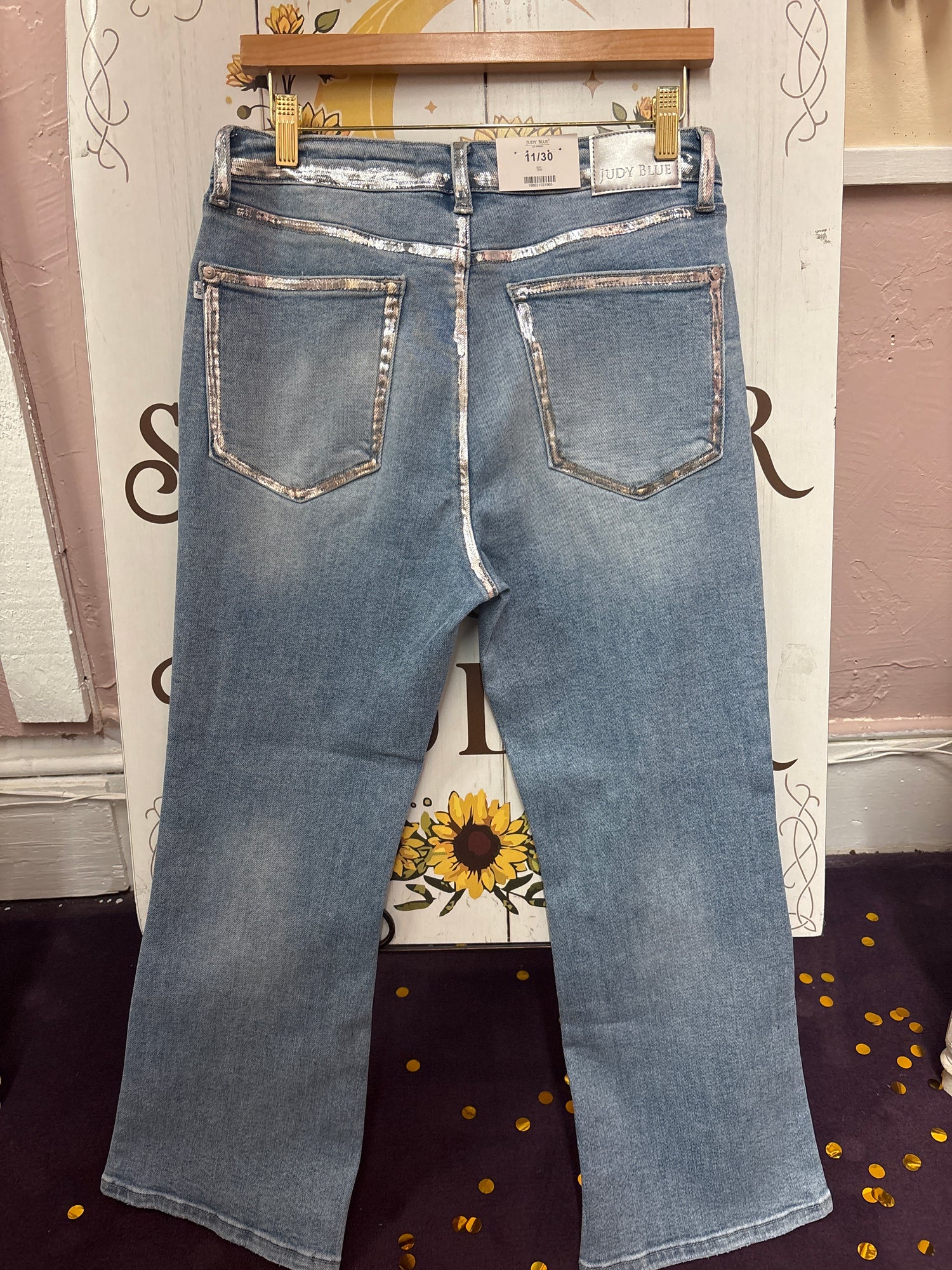 Judy Blue- Silver Trim Flares (30” inseam)
