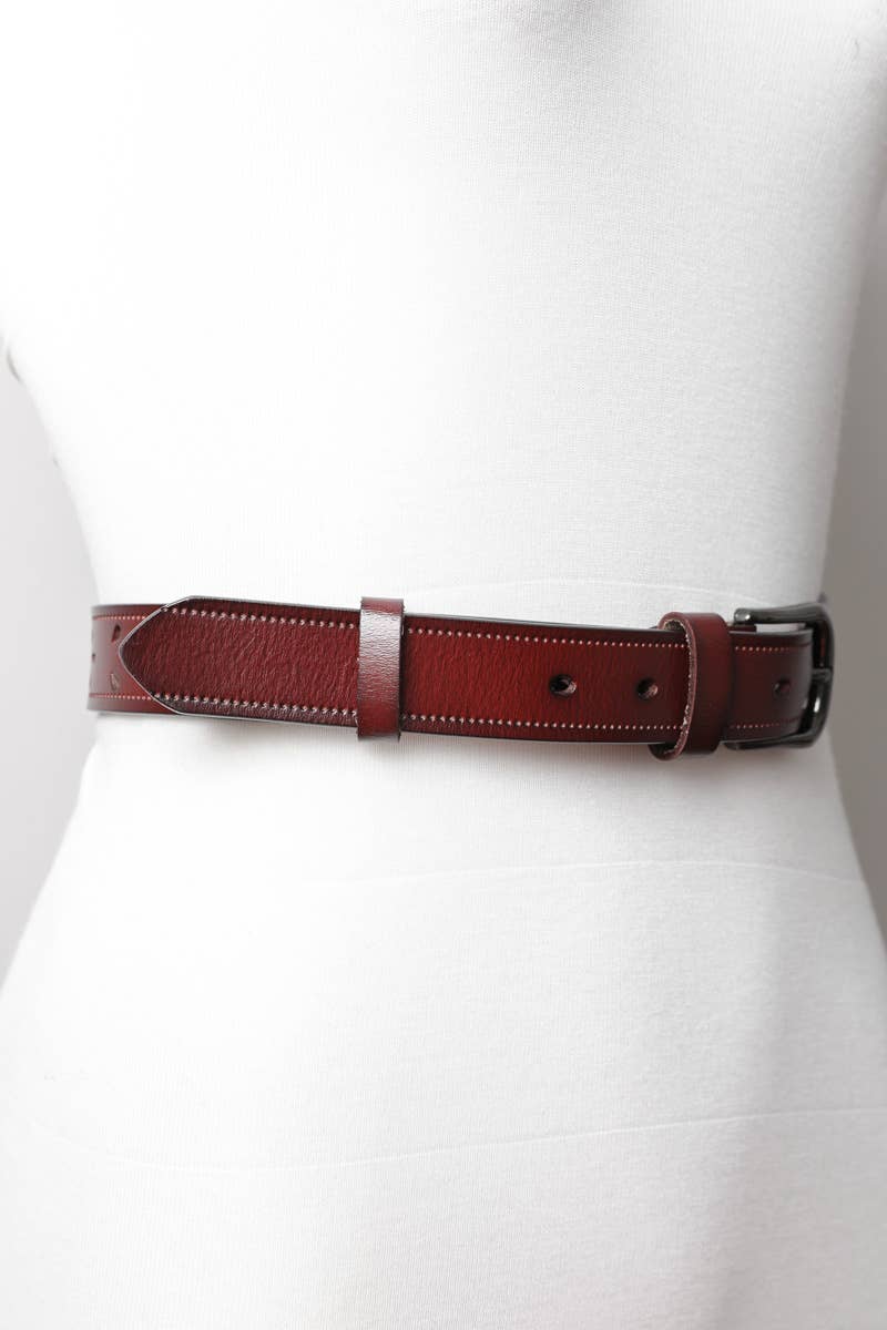 Leto Accessories -  Leather Belt with Petal Design 🌟 – Available in 5 Colors