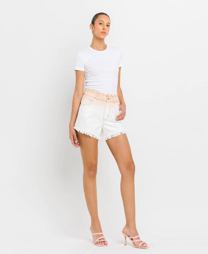 VERVET by FLYING MONKEY - SUPER HIGH RISE PAPERBAG WAISTBAND OMBRE SHORTS V2771