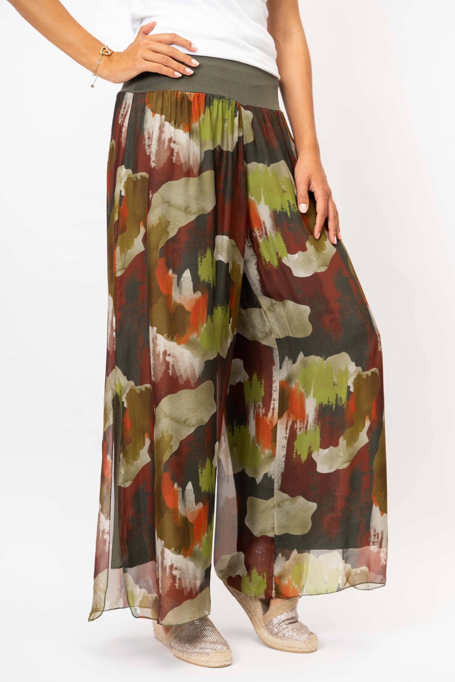 Look Mode Usa - Women printed Silk Pant