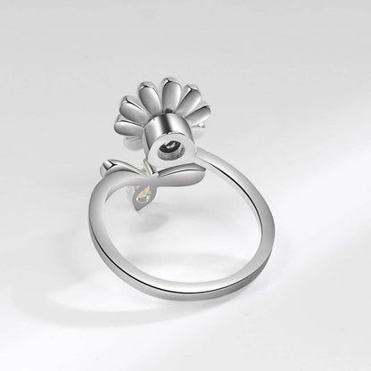Perimade &amp; Co. LLC - Flower Bee Anxiety Fidget Spinner Ring in Solid Copper