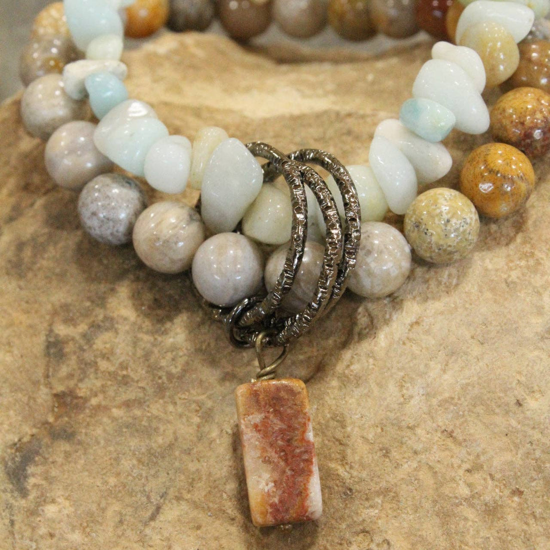 The Primitive Peddler, Inc. - Bohemian Stone &amp; Link Bracelet Set
