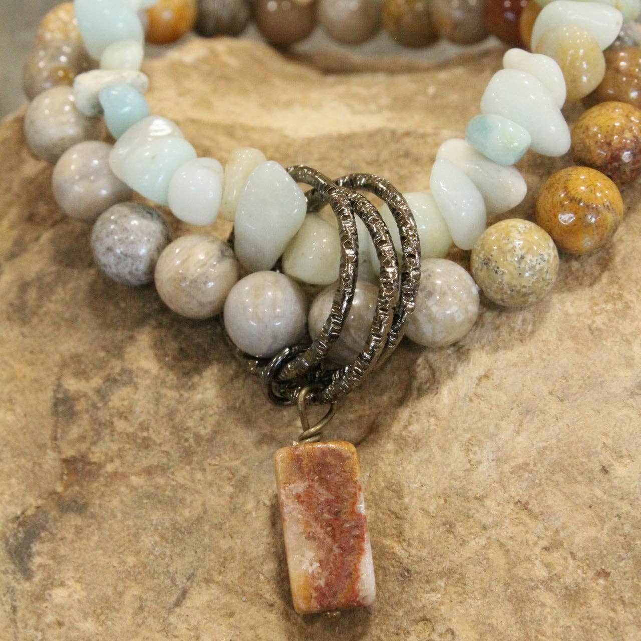 The Primitive Peddler, Inc. - Bohemian Stone &amp; Link Bracelet Set