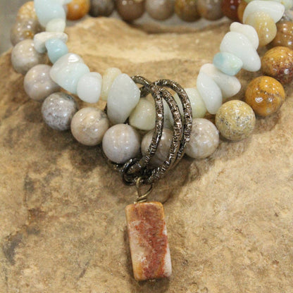 The Primitive Peddler, Inc. - Bohemian Stone &amp; Link Bracelet Set