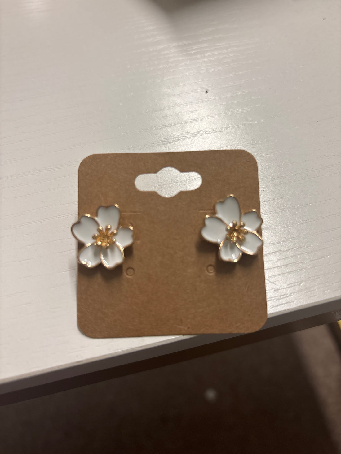 OhHeyBec--Clip on white magnolia studs