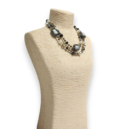 Bijoux Envie Statement Jewelry - Short Pearl Pavé Station Necklace | Statement Jewelry | Boho