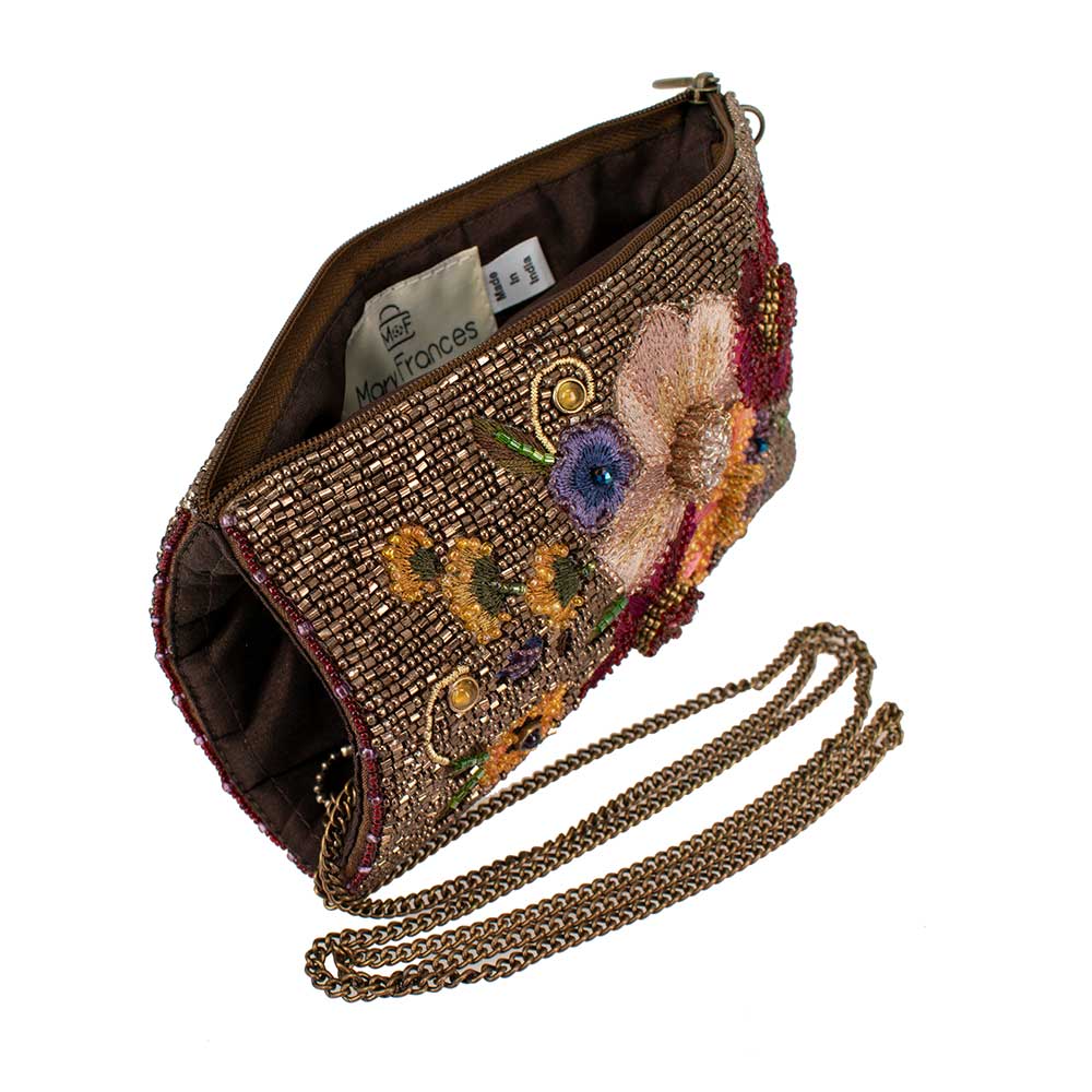 Mary Frances Accessories - Budding Romance beaded floral Crossbody Phone Bag