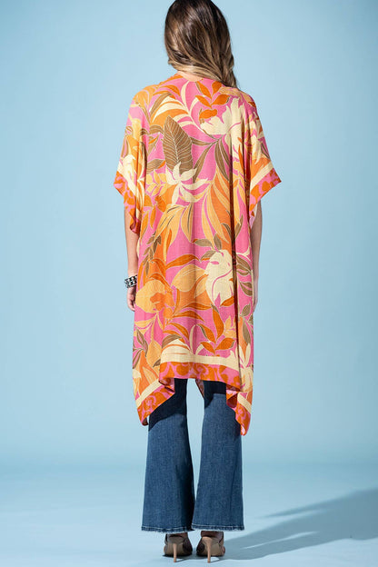 Urbanista - Coral Petals Viscose Kimono