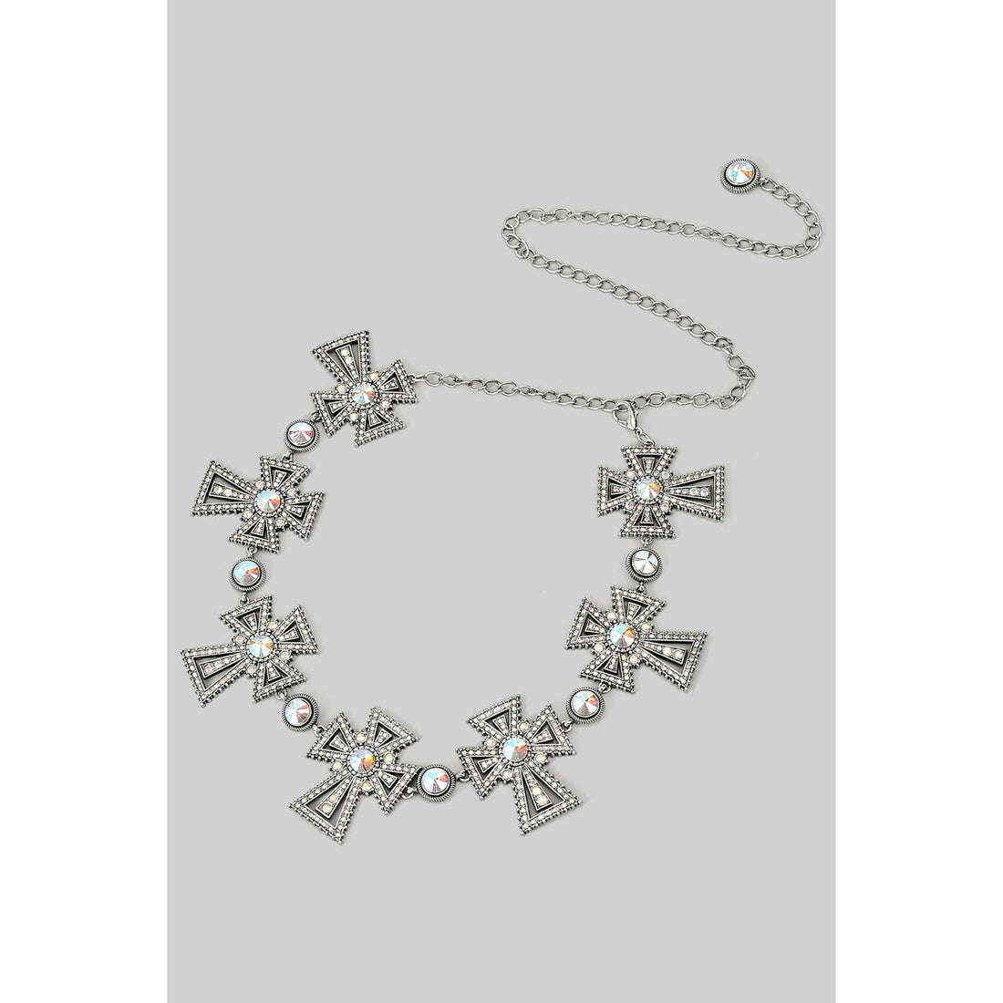 Girly - AB STONE PAVE CROSS LINK CHAIN BELT