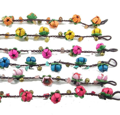 Sunflower Handmade leather inc -  flower Ankles Bracelet