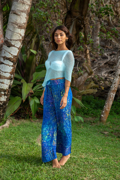 Bali Prema - Summer Sheer Shrug Knit Poncho Shawl- Boho Beach Cover Up