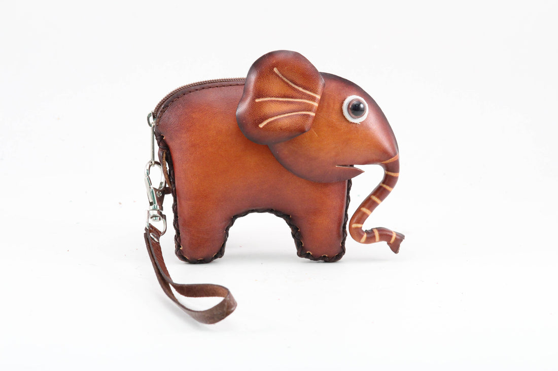 Sunflower Handmade leather inc - E114 Elephant Wristlet Handmade leather coin purse wallet