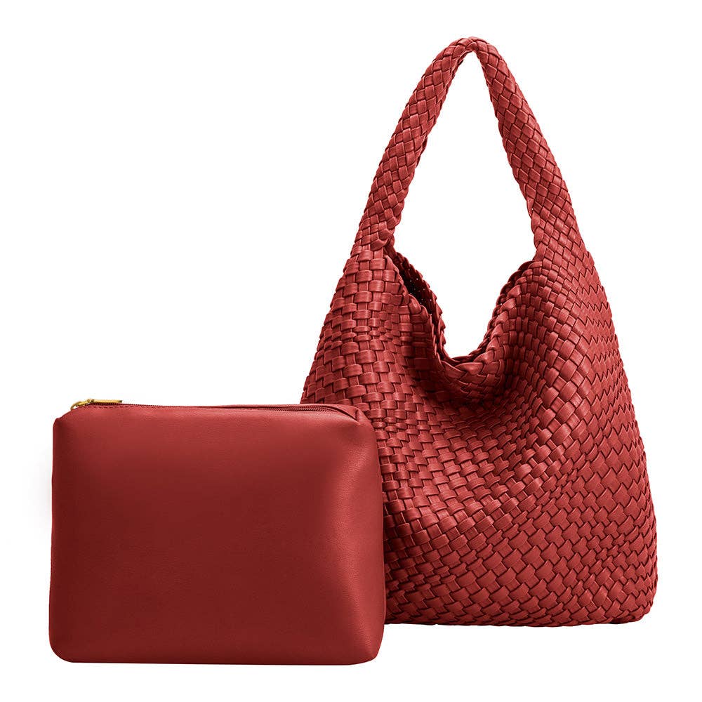 Melie Bianco - Johanna Red Large Recycled Vegan Shoulder Bag