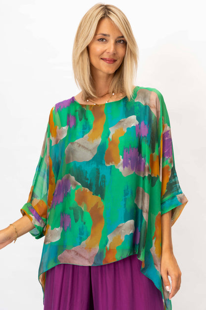 Look Mode Usa - Women Printed Silk Kaftan