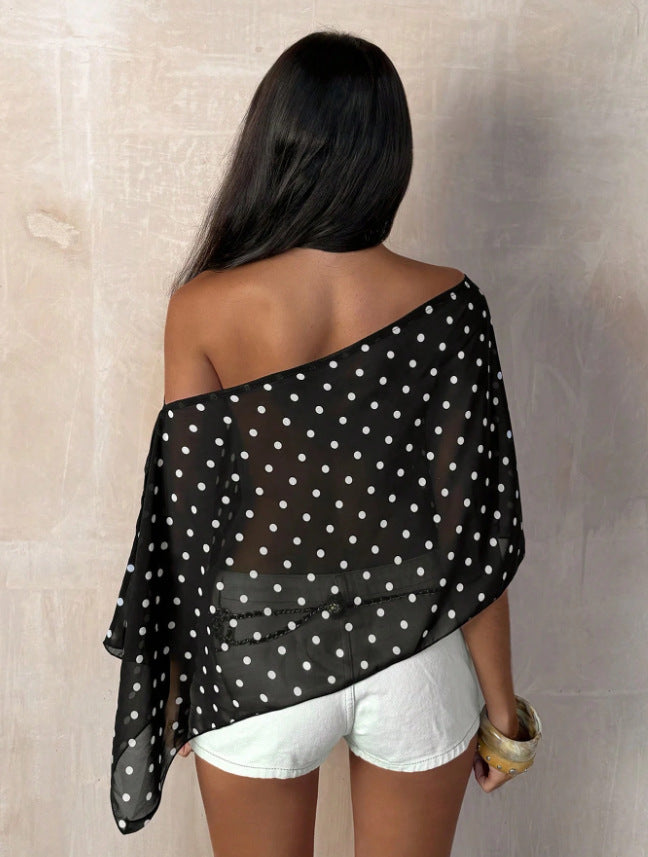 Whimsy- Sheer Polka Dot Poncho