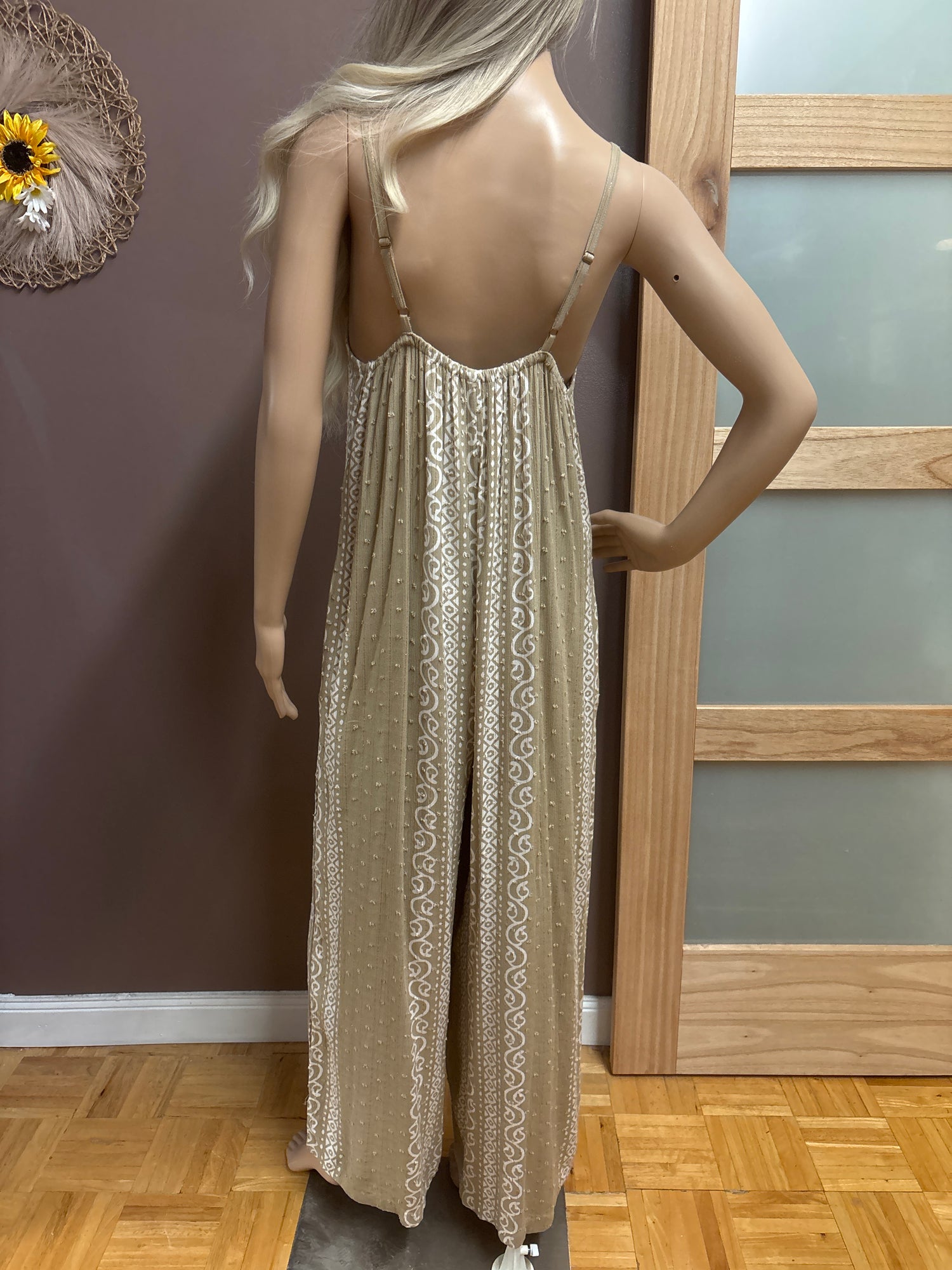 Indian Tropical Fashions- Printed Jumpsuits With Beading