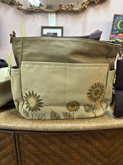Chala- Canvas Print Pocket Tote - Sunflower