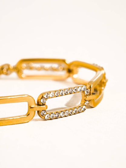 Flânerie by MAIQ - Évasion 18K Gold Non-Tarnish Glam Rhinestone Chain Bracelet