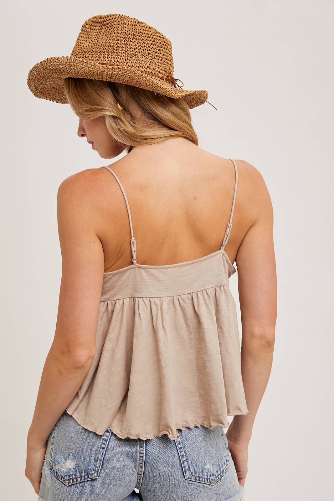 Bluivy - CROCHET CONTRAST CAMISOLE TOP