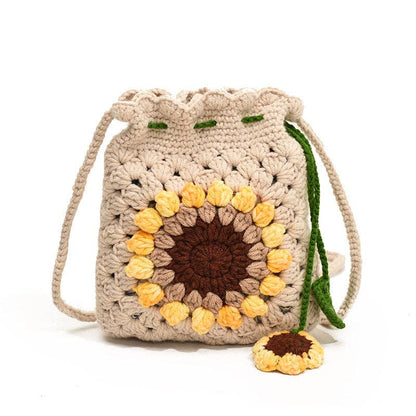 Ekartini - Simple Knit Sunflower Shoulder Bag