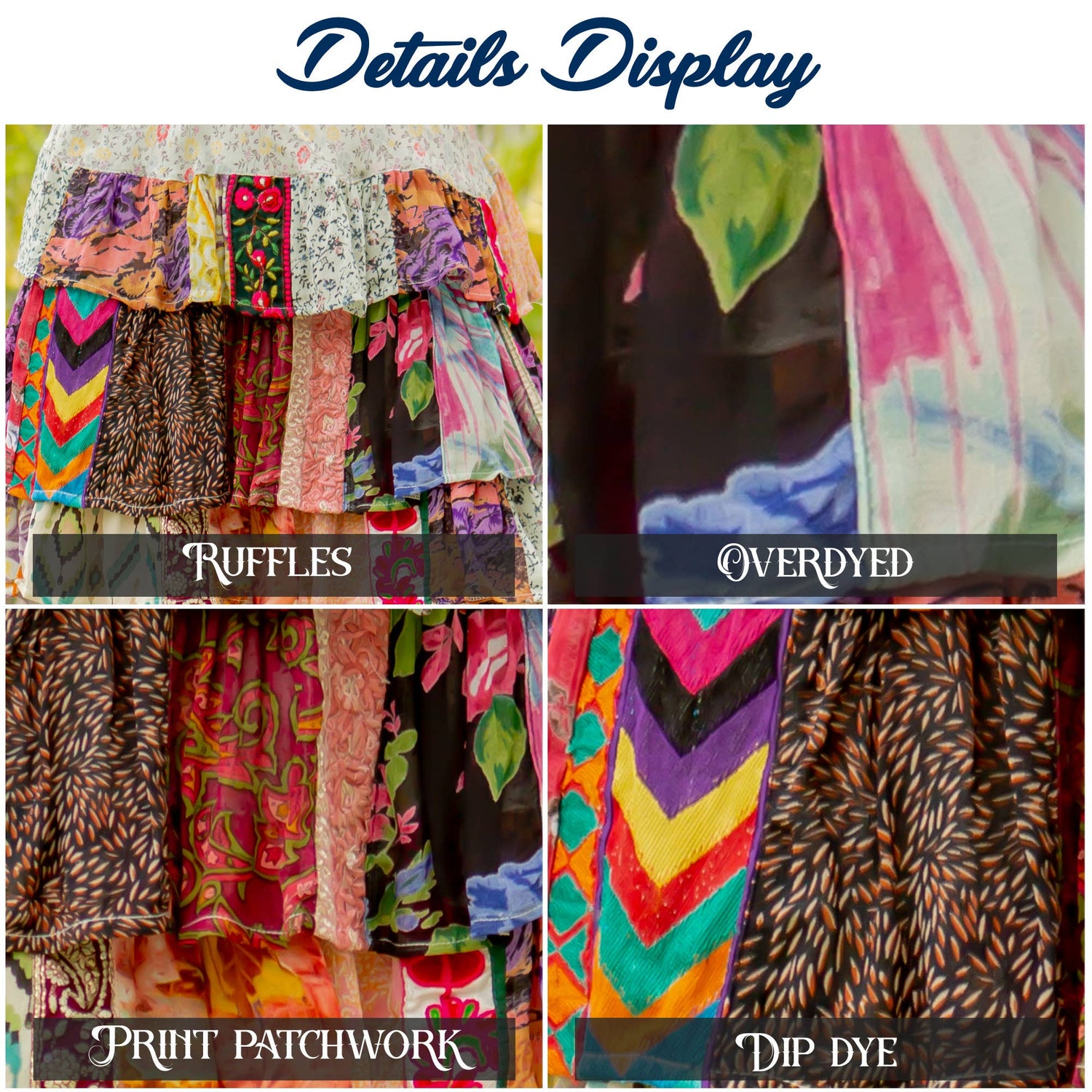 Young Threads - Mini Skirts With Tiered Ruffles In Patchwork &amp; Fully Lined