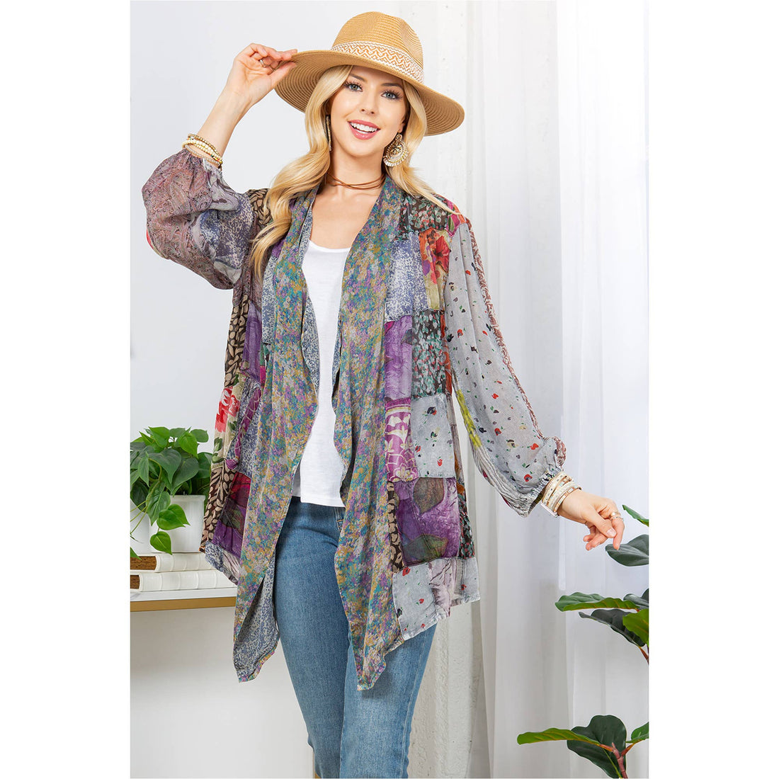 Kimono Shrug In Overdyed Mix N Match Patch