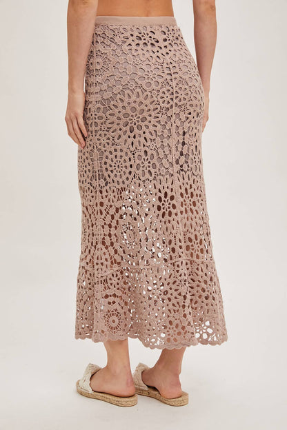Bluivy - CROCHET MIDI SKIRT WITH LINING