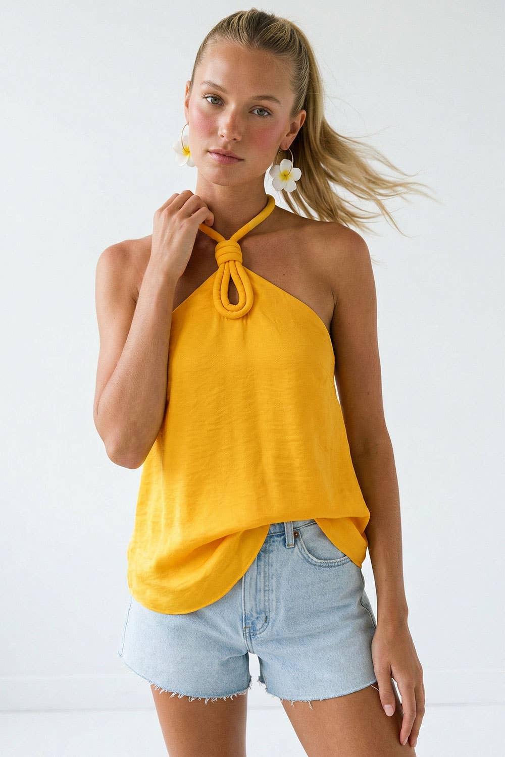 Naked Zebra - Cord Keyhole Sleeveless Top